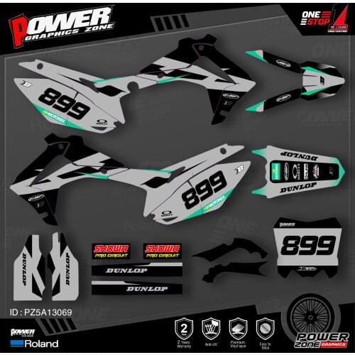 PowerZone Custom Team Graphics Backgrounds Decals 3M Stickers Kit For HONDA 2014-2017 CRF250R 2013-2016 CRF450R 069