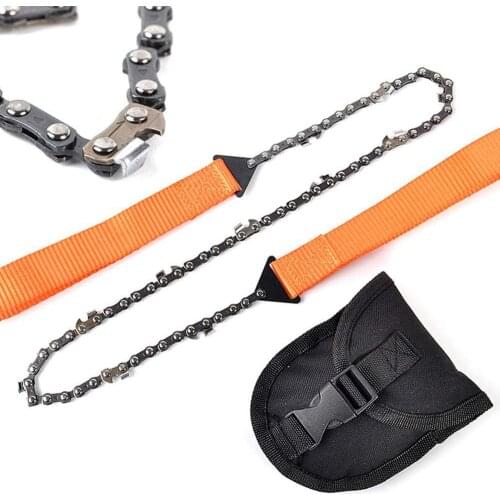 Portable Handheld Survival Chain Saw Emergency Chainsaw with Bag Outdoor Camping Hiking Handsaw Wood Cutting Tool