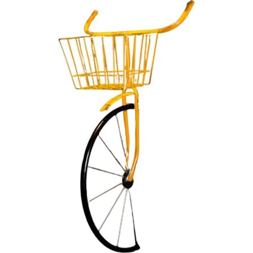 Retro Cycle Decor with Basket Wall Mounted Design Durable Long Lasting Easy to Operate for Home Coffee jlrr