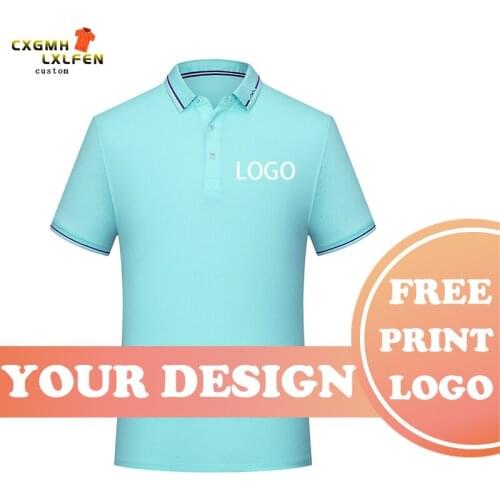 Men and women can wear 8-color POLO shirts, custom LOGO lapel short-sleeved shirt printing DIY brand text