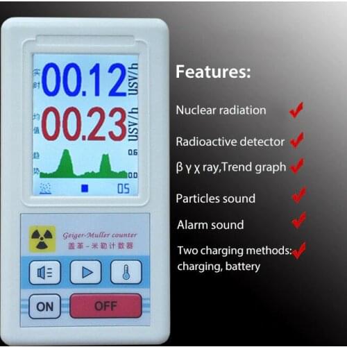Geiger Counter Nuclear Radiation Detector Beta Gamma X-ray Personal Dosimeter Marble Tester Nuclear Radiation Detector