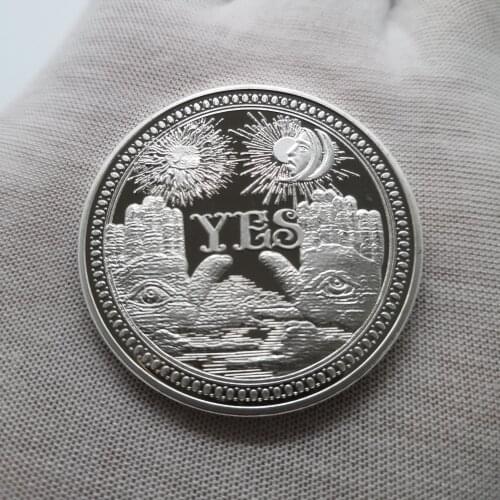 YES Or NO Decision Silver Commemorative Coin All Seeing Eye or Death Angel Magic Toy Coin Souvenir Gifts