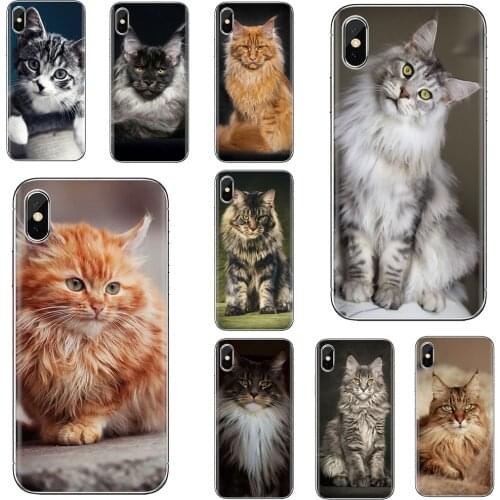 Silicone Phone Bag Case For Samsung Galaxy A10 A40 A50 A70 A3 A5 A7 A9 A8 A6 Plus 2018 2015 2016 2017 pet maine coon cat