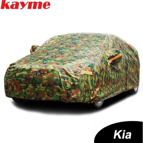 Kayme waterproof camouflage car covers outdoor sun protection cover for KIA k2 rio ceed sportage soul cerato sorento