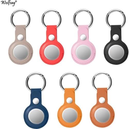 Protective Leather Cover For Apple Airtag Case For Apple Locator Bumper Keychain Protect Sleeve For Apple AirTags Tracker Buckle