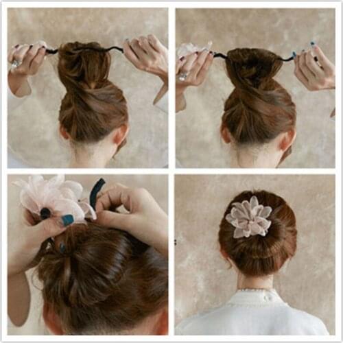 Lady/Girls Hair Band Hand-made Hair Device Styling Tool Twist up-do Beauty Pearl Flower DIY Hair Disk Accessory Free Shipping