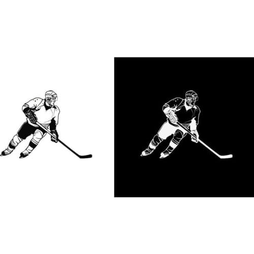 1PC 16x11cm Ice Hockey Sports Car Styling Fashion Car Window Stickers For Car Styling Unique design Decoration PET White/Black