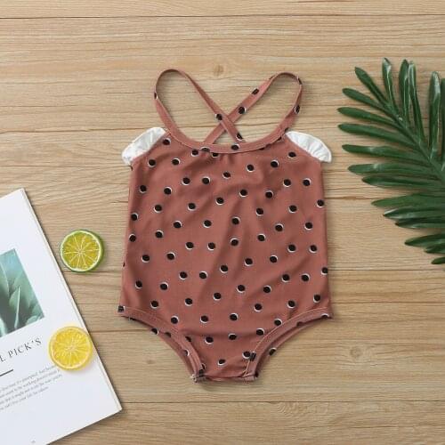 1-6Years maillot de bain bebe fille 1 piece Toddler Baby Boys Girls Polka Dot Swimwear Swimsuit Beach Romper Clothes lovely M4