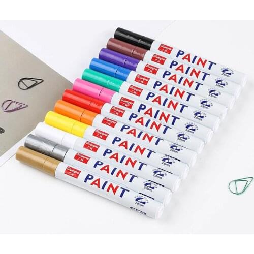 12 Colors Paint Pens Markers 2.8mm Tip DIY Craft Projects Ceramic Glass Canvas Plastic