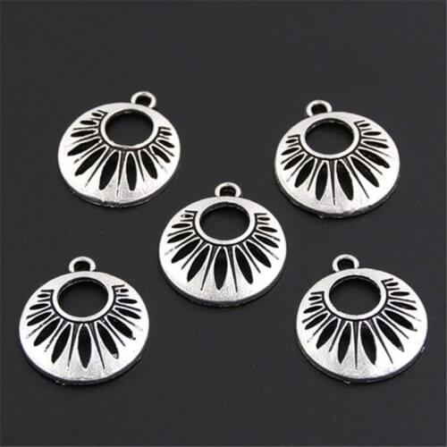 15pcs Silver Color Alloy Sand Dollar Charms Pendant Jewelry Findings For DIY Bracelet Choker Necklace Crafts A409