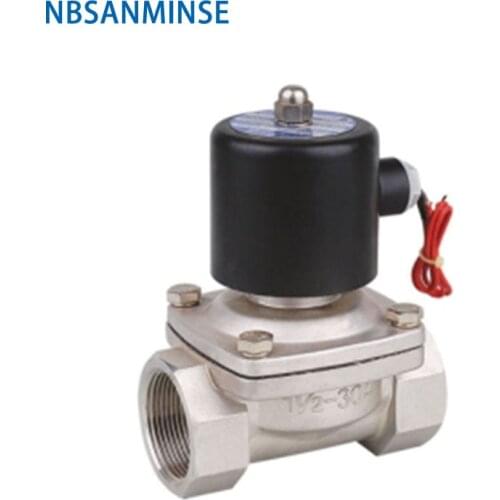 2WB-8 1-1/4 1-1/2 2 Solenoid Valve Stainless Steel Direct-acting Diaphragm Square Coil Solenoid Valve For Air water oil Sanmin