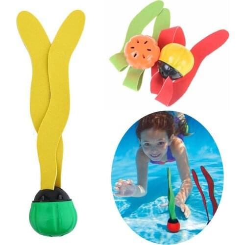 3pcs Swimming Pool Toys Children Plants Toy Sea Plant Shape Underwater Sports Fun Seaweed Diving Toys For Kids Swimming Training