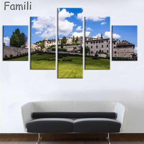 5Pcs canvas fabric poster print Italy beautiful landscapes for wall art room decor home decoration,quadro decorativo,art print