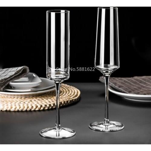 100-200ml Goblet Champagne Glass Unleaded Crystal Wine Glass Cup Sweet Wine Glass Sparkling Wine Glass Bar Family Drink Glass