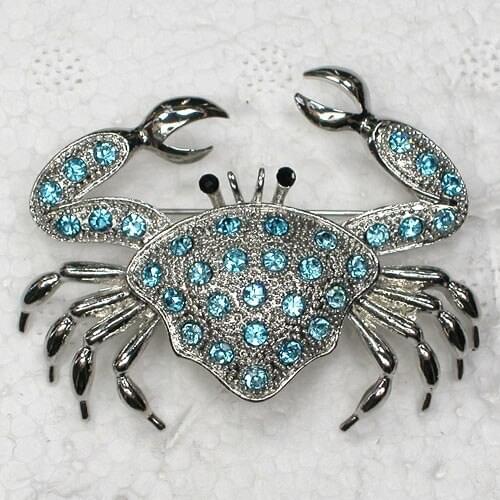 12pcs/lot Wholesale Fashion Rhinestone Crab Pin brooches C101878