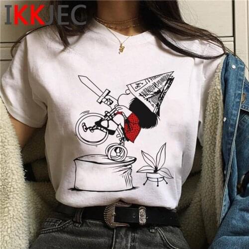 Mafalda t shirt summer top female ulzzang streetwear kawaii clothes tshirt plus size aesthetic