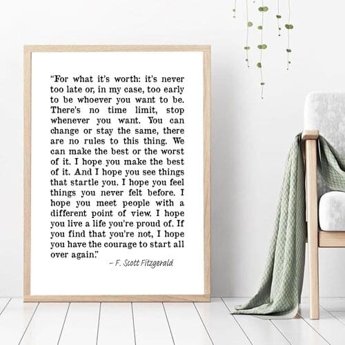 Value For Money Inspiring Quotes Wall Art Canvas Painting Black White Wall Poster Prints Office Living Room Modern Home Decor