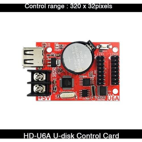 Huidu HD-U6A U-disk LED Display Controller 2 x HUB12 Single Color P10 LED Module LED Control Card
