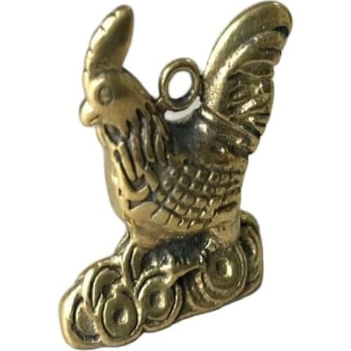Chinese antique brass chicken Pendant