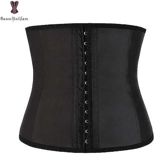 Shinning Latex Corset Waist Trainer Spiral Steel Boned Underbust Super Firm Weight Loss Waist Slimming Korset Bustiers & Corsets