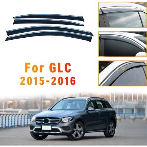 Car Window Visor Shades Rain Guard Accessories For Mercedes Benz 2015 2016 Sun Main Smoke Sent Glc