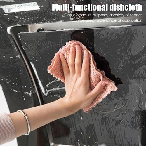 Dishcloth Kitchen Nonstick Cleaning Towels Hanging Duster Car Washing Cloth Home Oil Blot Cleaning Coral Velvet Kitchen Towel