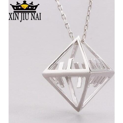 2020 Hot Sale New Sterling Silver S925 Creative Confession Octagon Unique Cubic Morse Code Men and Women Necklace Pendant