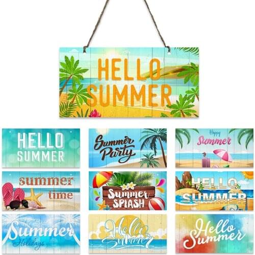 Summer Wooden Signs Beach Wood Plaque House Decor Hanging Signs Bar Living Room Decor Plates