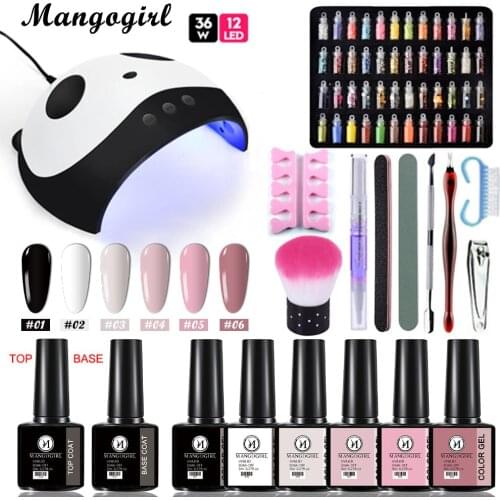 Mangogirl 36w Nail Dryer Lamp Set 13pcs Nail Drill Manicure Set Soak Out Art Gel Varnishes Nail Clipper Set Electric Nail Tool S