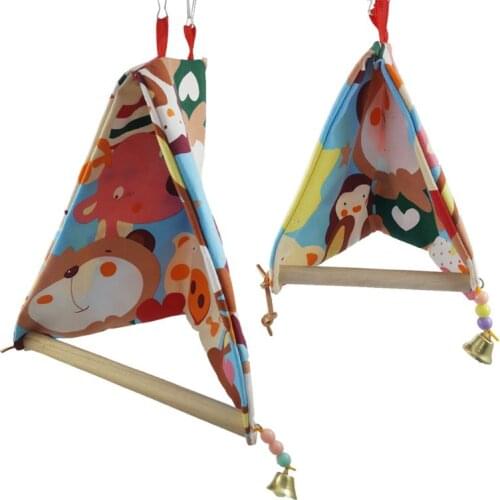 Cute Warm Bird Hut House Bed Stand Perch for Parrot Cockatiel Lovebird Cage Swing Toy