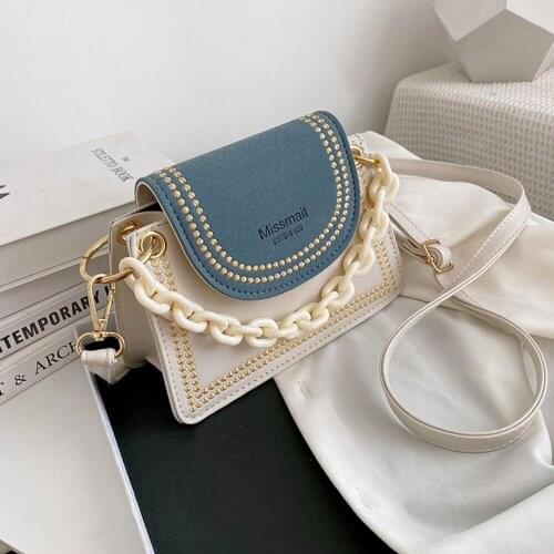 Fashion New Plaid Chain Crossbody Bags Women Messenger Bag Female Lock Cross Body Shoulder Bag PU Leather Small Square Flap Bag