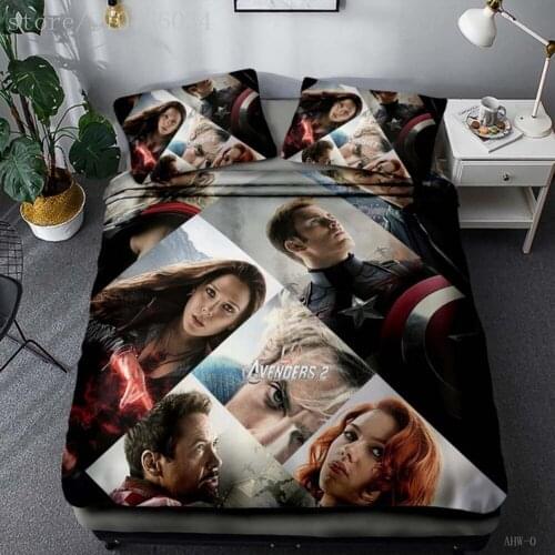 Avengers Her Spiderman Iron Man Teen Boys Gifts Bedding Sets Quilt Duvet Cover Bedspread Children Kids Babies Bedroom Decor Home