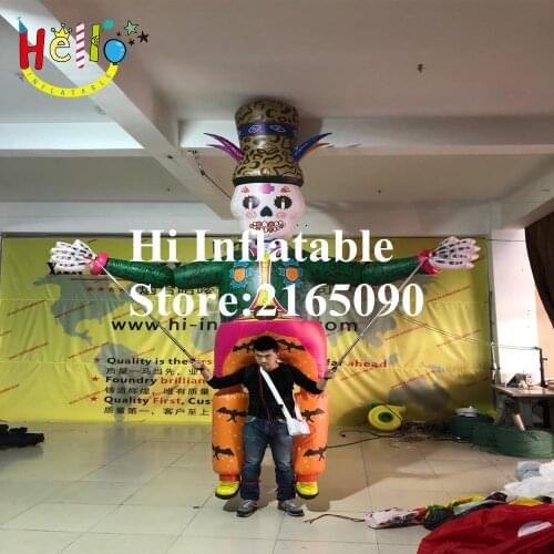 3.5 m high inflatable puppet costume inflatable ghost skeleton puppet