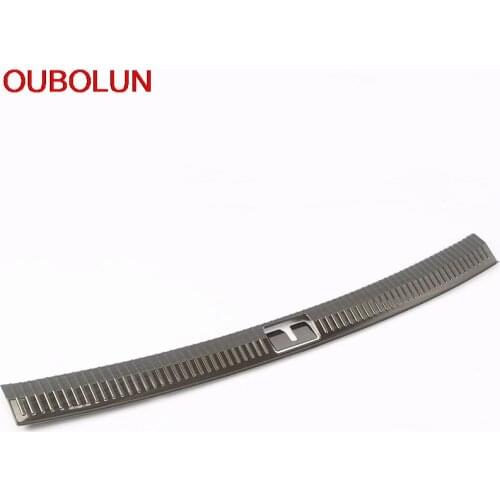 OUBOLUN For Volkswagen Tiguan MK2 2017 2018 2019 Tail Door Rear Trunk Inner Outer Bumper Cover Trim Accessories Stainless Steel