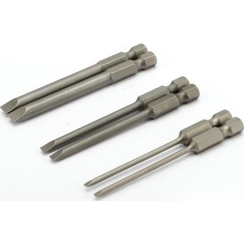 Noreturn 75mm Electric Screwdriver Head One - Word Electric Head Lengthened Magnetic Flat Head S2 Flat Mouth Head