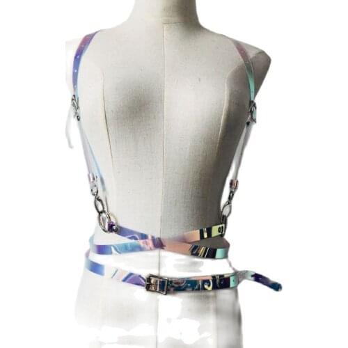 New Punk Harajuku O-ring Body Garters Vinyl PVC Leather Bondage Cage Sculpting Harness Waist Belt Straps Suspenders Belts