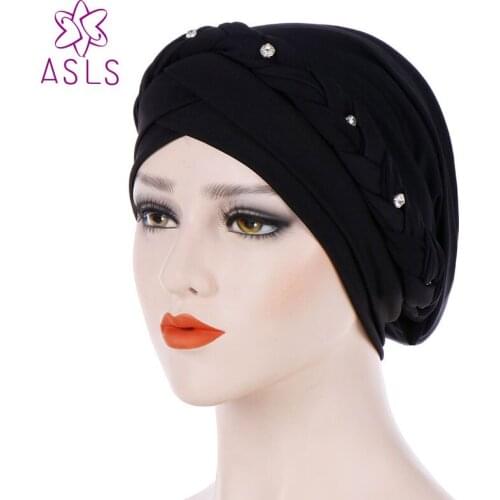 New Caps Turban Bandana New style braided headwrap African Point Drill Milk Silk Head Wrap Twist Hair Band Accessoires
