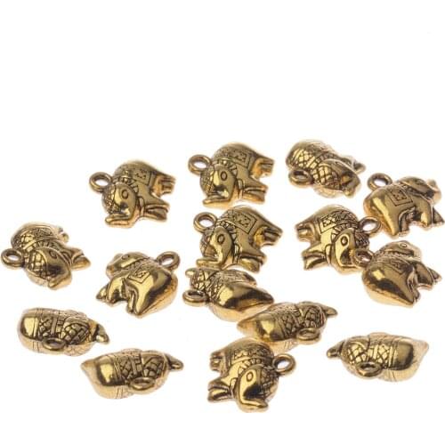 Wholesale Elephant Beads For Jewelry Making Accessories Gold Silver Color Beads For Bracelets Charm Diy Craft Spacer Bead Kralen