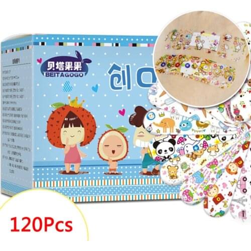 120Pcs Cute Cartoon Band First Aid Emergency Kit For Kids Children Aid Waterproof Breathable Hemostasis Adhesive Bandages