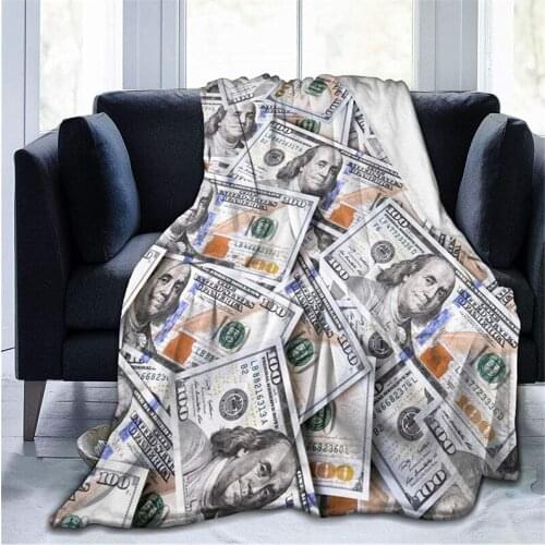 Banknote Premium Throw Blanket 3D Print On Demand Sherpa Super Comfortable For Sofa Thin Quilt Air Conditioning Travel