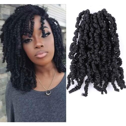 Pretwisted Spring Twist Crochet Hair Short Curly Passion Twist Crochet Braids Spring Twists Fluffy Curly Twist Braiding Hair