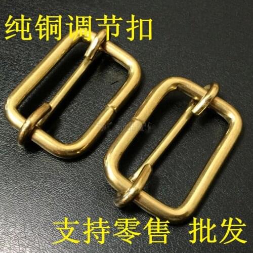 DIY leather craft adjustable tri glide bag belt buckle 6pcs/lot solid brass hardware accessories