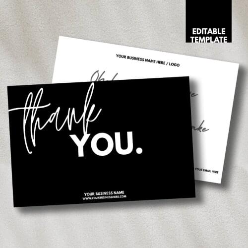 Thank You Card Personalised Thank You Business Cards Custom Small Business Thank You Cards Thank You For Your Purchase