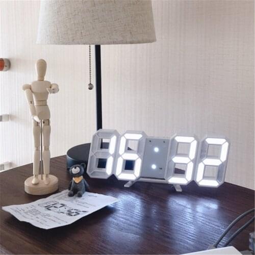 LED Wall Clock Digital Table Clock Tabletop Clock Watch Alarm Night Light LED Display Modern Design For Home Living Room Decor
