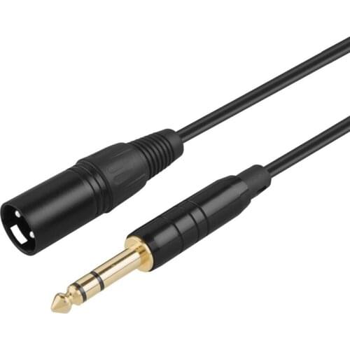 TRS 6.35mm (1/4 Inch) Male to XLR Male Cable, Black