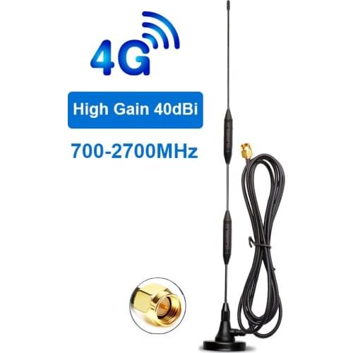 4G Lte Outdoor Antenna 700-2700MHz 40dBi Signal Booster Wifi Antenna with 3 Meters Extension Cable SMA Male Connector
