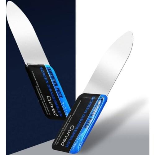 W3JE Mobile Phone Curved LCD Screen Spudger Opening Pry Card Tools Ultra Thin Flexible Mobile Phone Disassemble Steel Metal