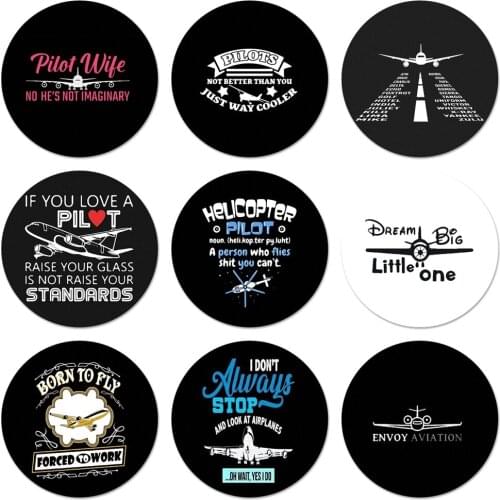 58mm Aircraft Airplane Fly Pilot Travel In Sky Badge Brooch Pin Accessories For Clothes Backpack Decoration gift
