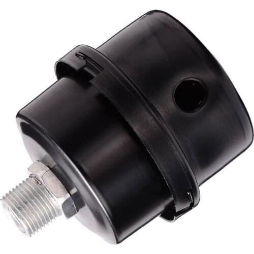 1pc Black Metal Air Intake Filter Silencer 3/8BSP 16mm Thread Durable Oil Free Air Compressor Inlet Filter Muffler Mayitr