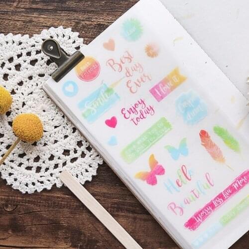 1PCS Cute New Small Fresh Transfer Sticker Children Stationery For DIY Albums Scrapbooking Diary Decoration Depicting